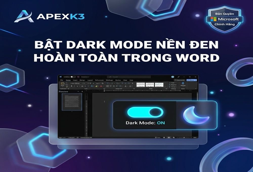 Bật Dark Mode Và Nền Đen Hoàn Toàn Trong Word - Hướng dẫn chi tiết 1