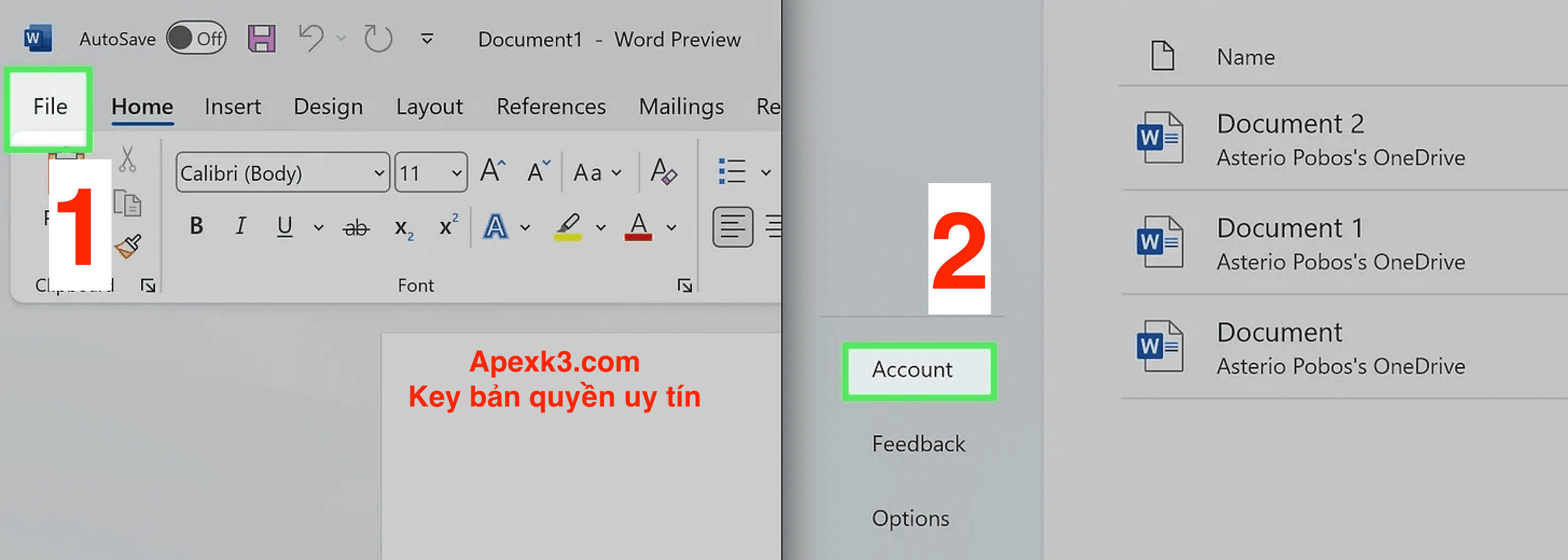 cách nhập key office 2016 cho pc