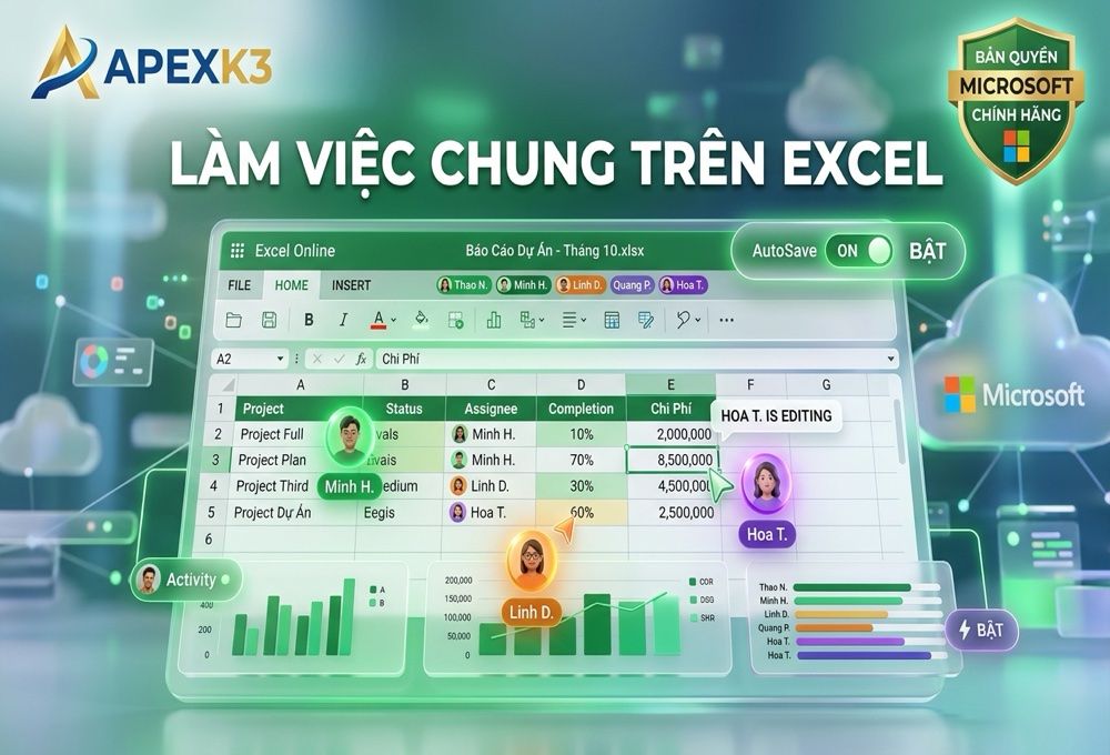 Làm Việc Chung Trên Excel: Co-authoring Và Bật AutoSave - Hướng dẫn chi tiết 1