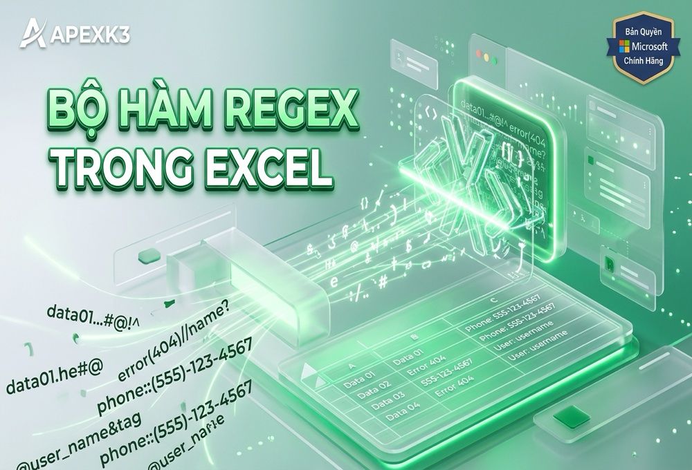 Hàm REGEX Trong Excel: REGEXEXTRACT, REGEXREPLACE, REGEXTEST - Hướng dẫn chi tiết 1