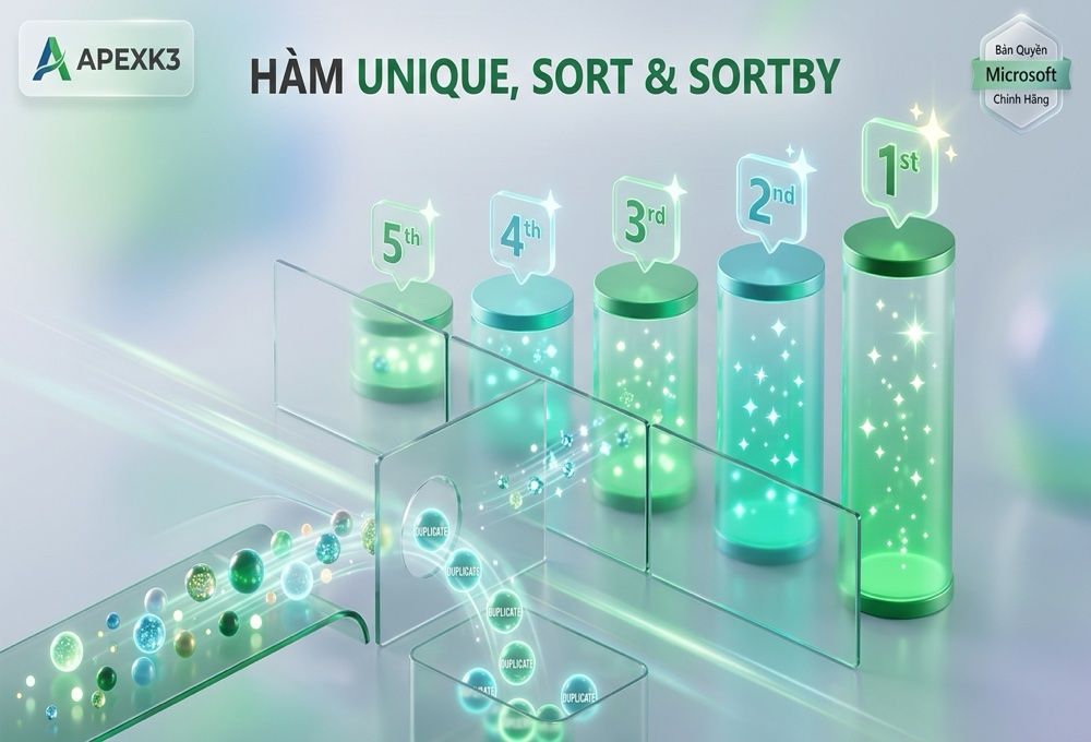 Hàm UNIQUE, SORT Và SORTBY Trong Excel: Lọc Trùng Và Sắp Xếp - Hướng dẫn chi tiết 1