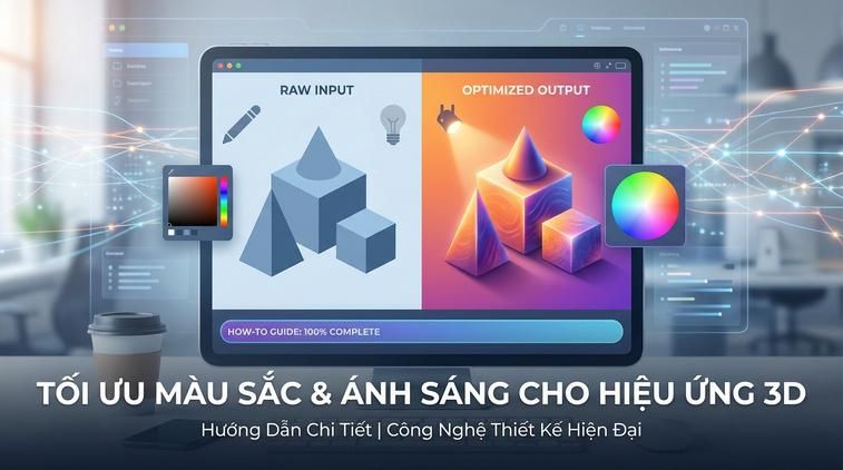 Tối ưu màu sắc và ánh sáng cho hiệu ứng 3D