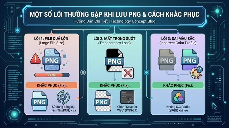 Một số lỗi thường gặp khi lưu PNG và cách khắc phục