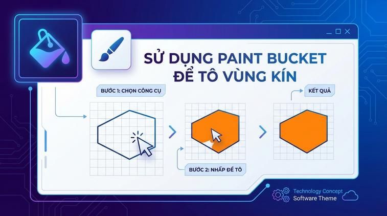 Sử dụng Paint Bucket để tô vùng kín