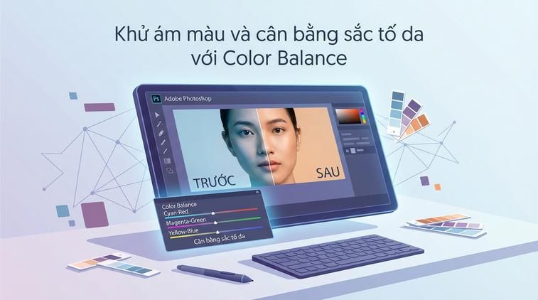 Khử ám màu và cân bằng sắc tố da với Color Balance