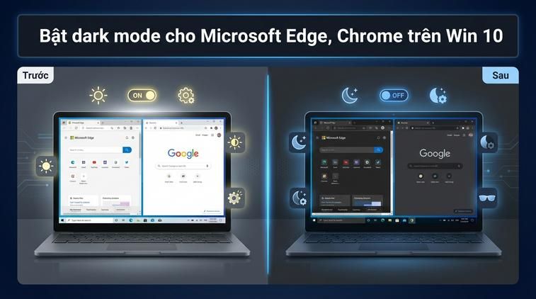 Bật dark mode cho Microsoft Edge, Chrome trên Win 10