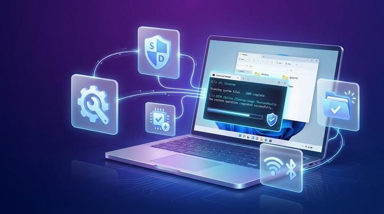 Sửa file hệ thống bằng SFC và DISM