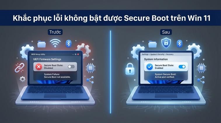 Khắc phục lỗi không bật được Secure Boot trên Win 11