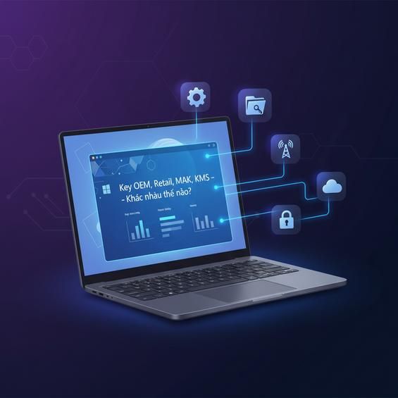 Key OEM, Retail, MAK, KMS - Khác nhau thế nào?