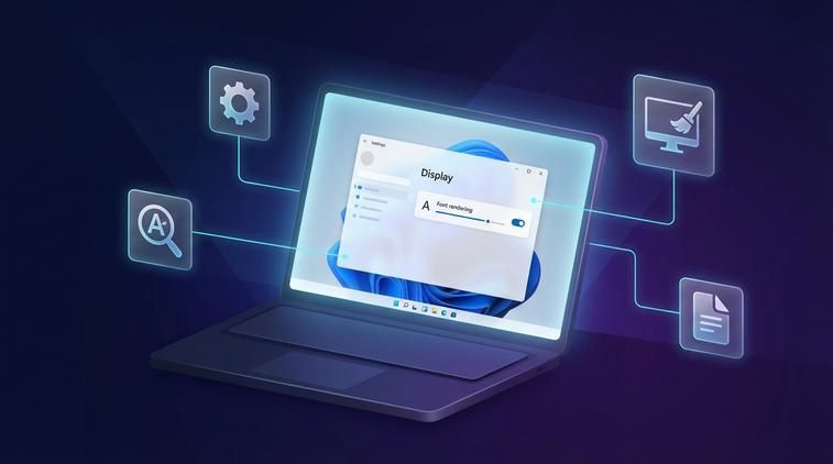 Font rendering Win 11 - tính năng mới