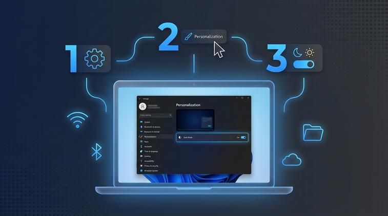 Cách bật dark mode Win 11 qua Settings