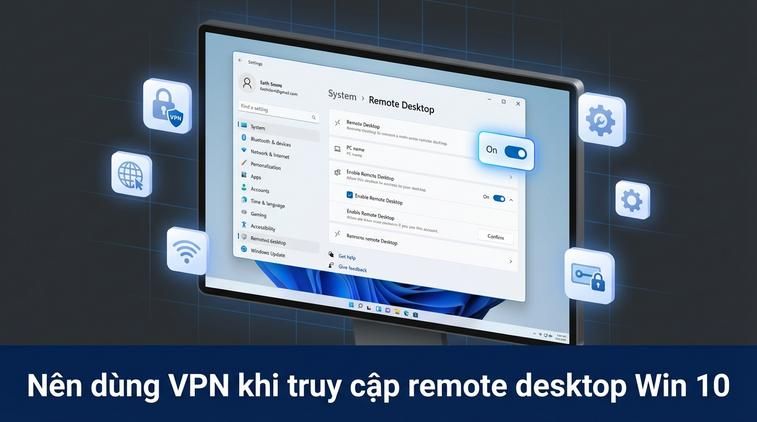 Nên dùng VPN khi truy cập remote desktop Win 10