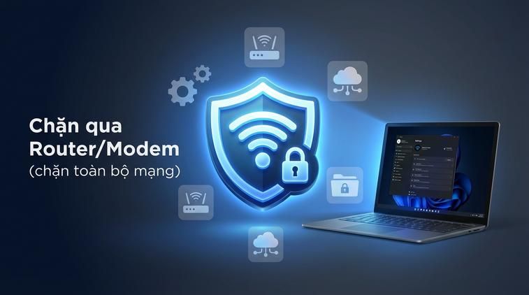 Chặn qua Router/Modem (chặn toàn bộ mạng)