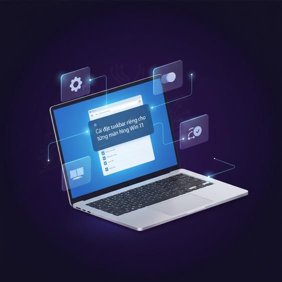 Cài đặt taskbar riêng cho từng màn hình Win 11