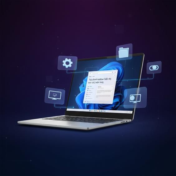 Tùy chỉnh taskbar hiển thị trên cả 2 màn hình