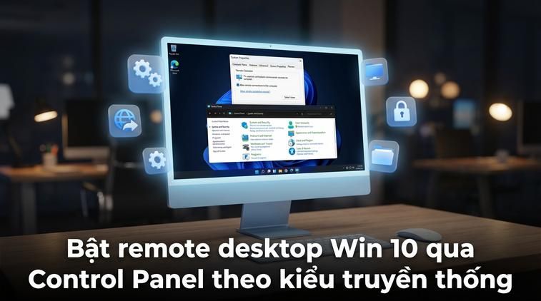 Bật remote desktop Win 10 qua Control Panel theo kiểu truyền thống
