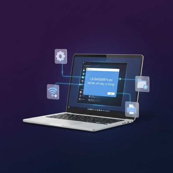 Lỗi 0x0000007e khi kết nối máy in mạng
