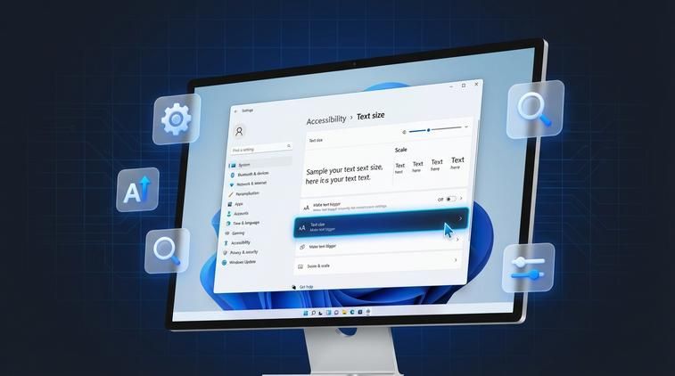 Win 11 có cải tiến gì về tùy chỉnh cỡ chữ so với win 10?