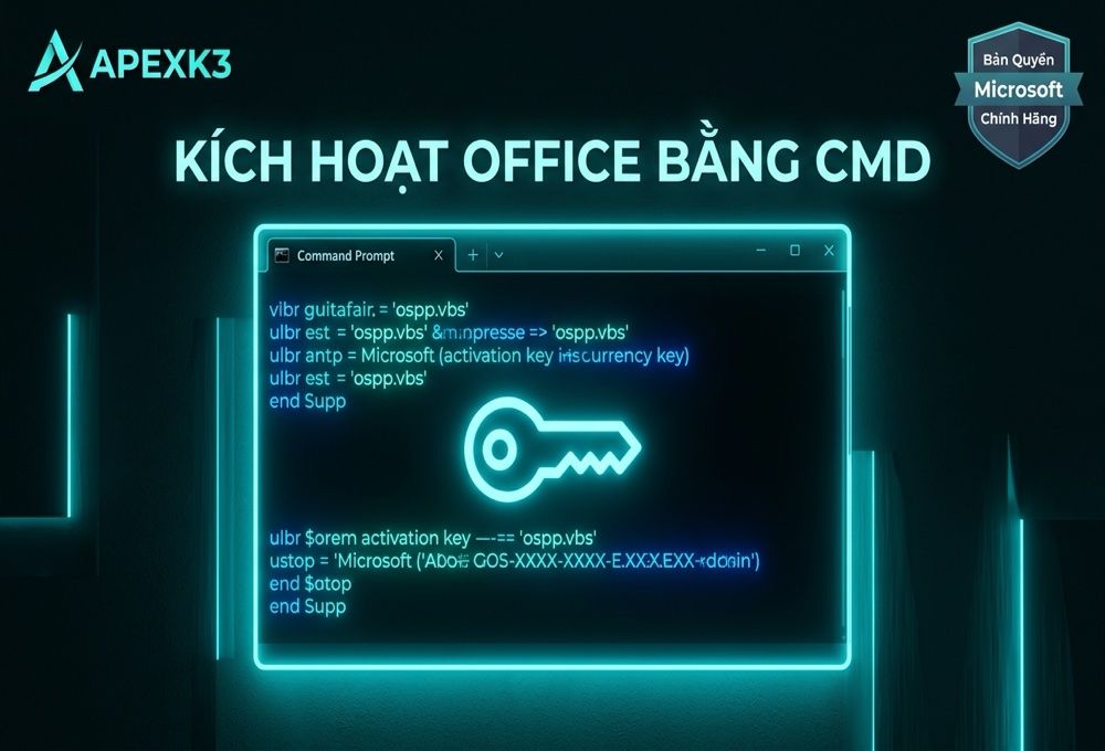 Kích Hoạt Office Bằng Lệnh CMD: ospp.vbs Và Xóa Key Cũ - Hướng dẫn chi tiết 1