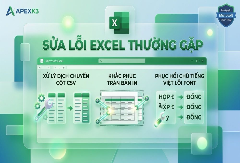Lỗi Excel Thường Gặp: CSV Nhảy Cột, In Không Vừa Trang, Lỗi Font - Hướng dẫn chi tiết 1