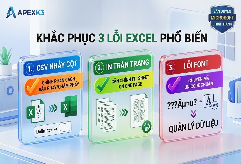 Lỗi Excel Thường Gặp: CSV Nhảy Cột, In Không Vừa Trang, Lỗi Font - Hướng dẫn chi tiết 2