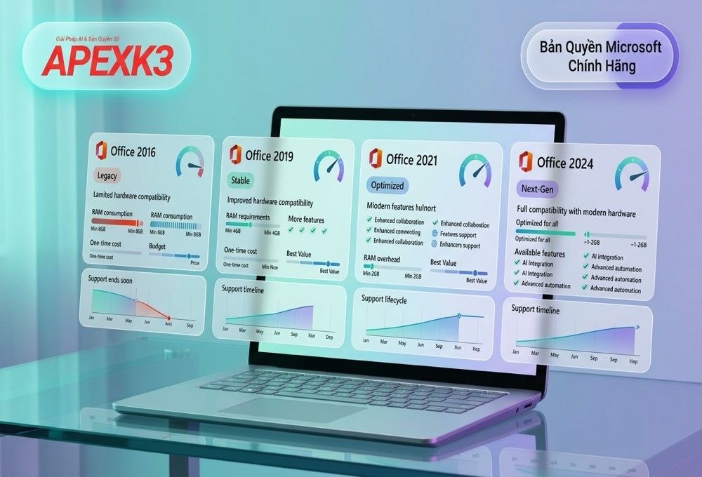 So Sánh Office 2016, 2019, 2021, 2024: Nên Mua Bản Nào? - Hướng dẫn chi tiết 2